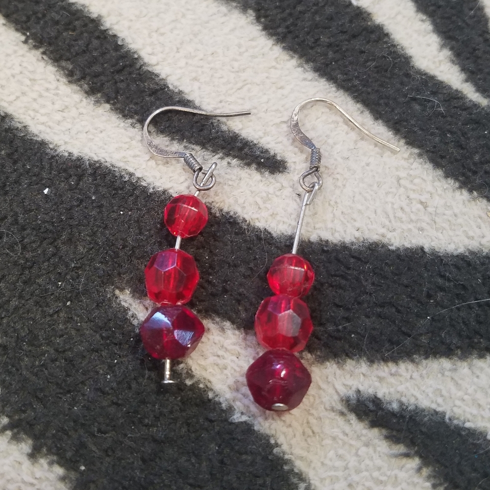 Y2K Handmade Earrings- Red